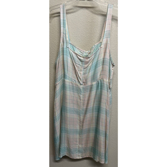 Abound Pink Green Adley Plaid Dress Sz 2X Women Sleeveless Button Up NEW - Picture 4 of 8